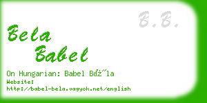 bela babel business card